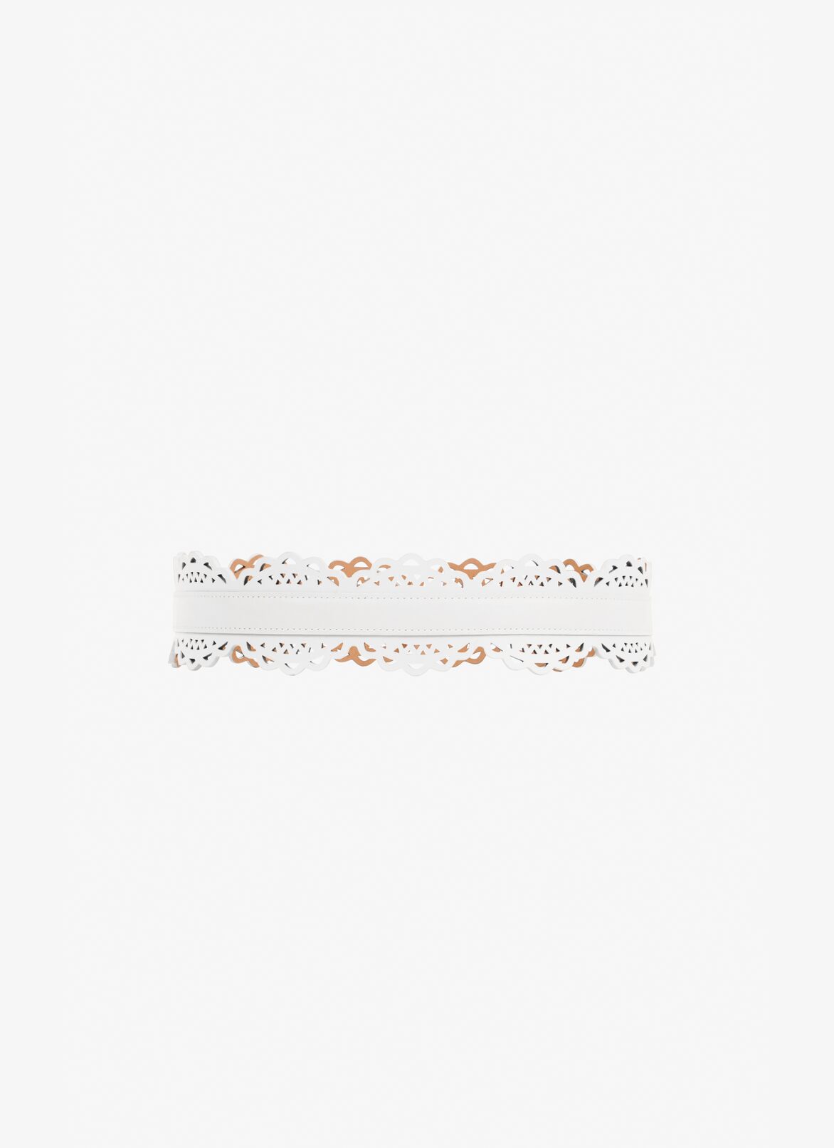 Bustier Belt in vienne wave calfskin ALAÏA OPTIC WHITE BUSTIER BELT IN VIENNE WAVE CALFSKIN